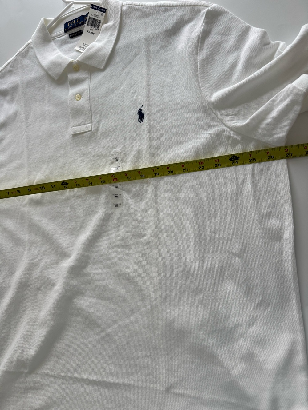 Ralph Lauren White Polo with Navy Pony Logo - Picture 8 of 9